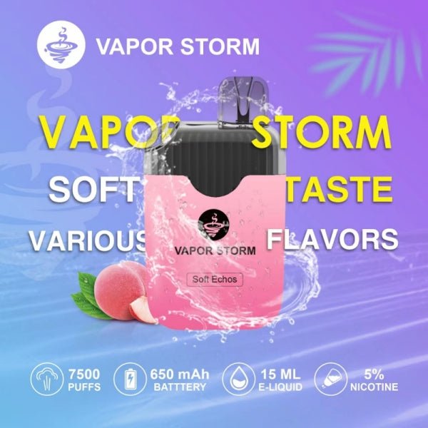 【VAPOR STORM風暴拋棄式】 一次性電子菸 可充電7500口抛棄式｜美滋滋糖果屋
