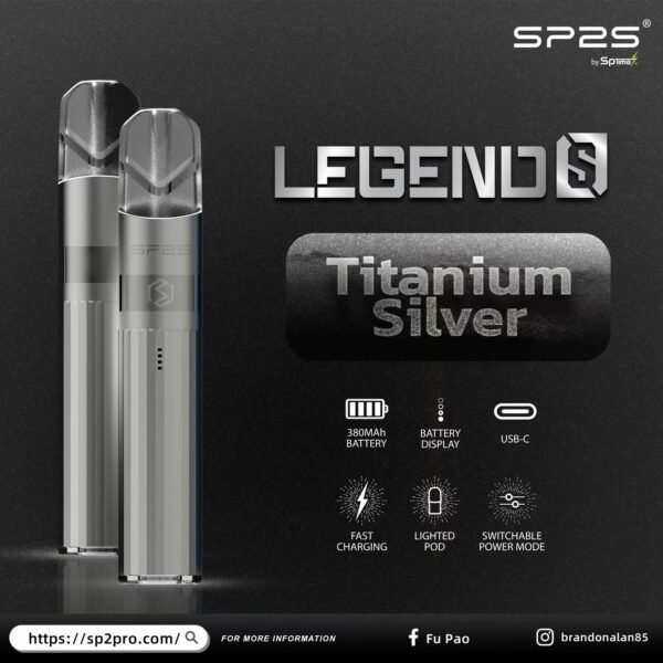 【SP2S Legend S 傳奇版主機】 SP2鈦發光主機全新升級版煙桿-兩檔調節8/9W-底部發光💥 通配一代lana/Sp2s/ilia等一代煙彈｜美滋滋糖果屋