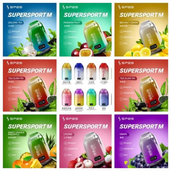 SP2S思博瑞拋棄式-12000口電子煙發光顯示屏可充電30ml大容量美滋滋糖果屋
