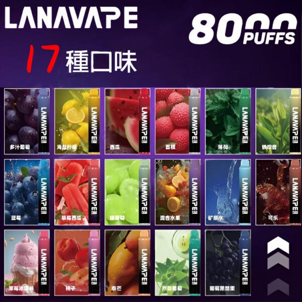 【LANA VAPE 8000口拋棄式】原廠正品 🔥Puffs全新升級版大容量電子煙｜美滋滋糖果屋
