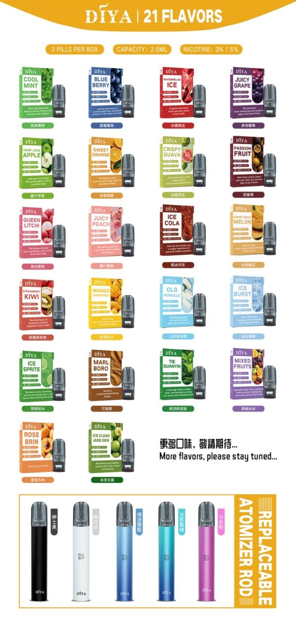 【DIYA叮啞煙彈】全新設計霧化彈  三顆盒裝 通用RELX，SP2等一代主機 正品保證｜美滋滋糖果屋