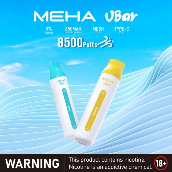 【MEHA魅嗨8500口拋棄式】 一次性8500口puffs電子煙/新款魅嗨小白條電子煙｜美滋滋糖果屋