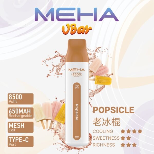 【MEHA魅嗨8500口拋棄式】 一次性8500口puffs電子煙/新款魅嗨小白條電子煙｜美滋滋糖果屋