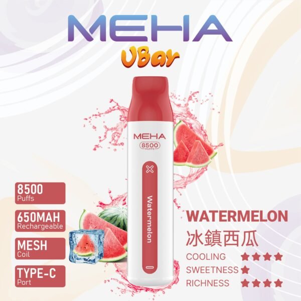 【MEHA魅嗨8500口拋棄式】 一次性8500口puffs電子煙/新款魅嗨小白條電子煙｜美滋滋糖果屋