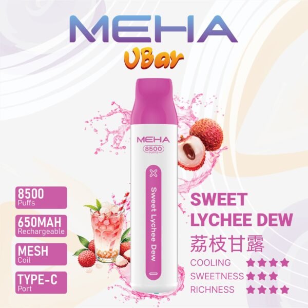 【MEHA魅嗨8500口拋棄式】 一次性8500口puffs電子煙/新款魅嗨小白條電子煙｜美滋滋糖果屋