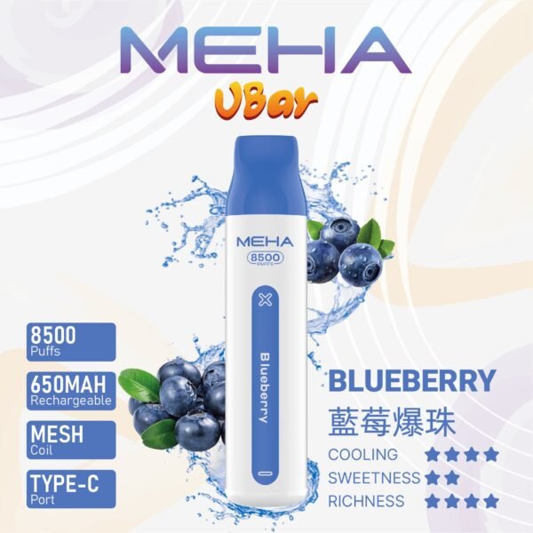 【MEHA魅嗨8500口拋棄式】 一次性8500口puffs電子煙/新款魅嗨小白條電子煙｜美滋滋糖果屋