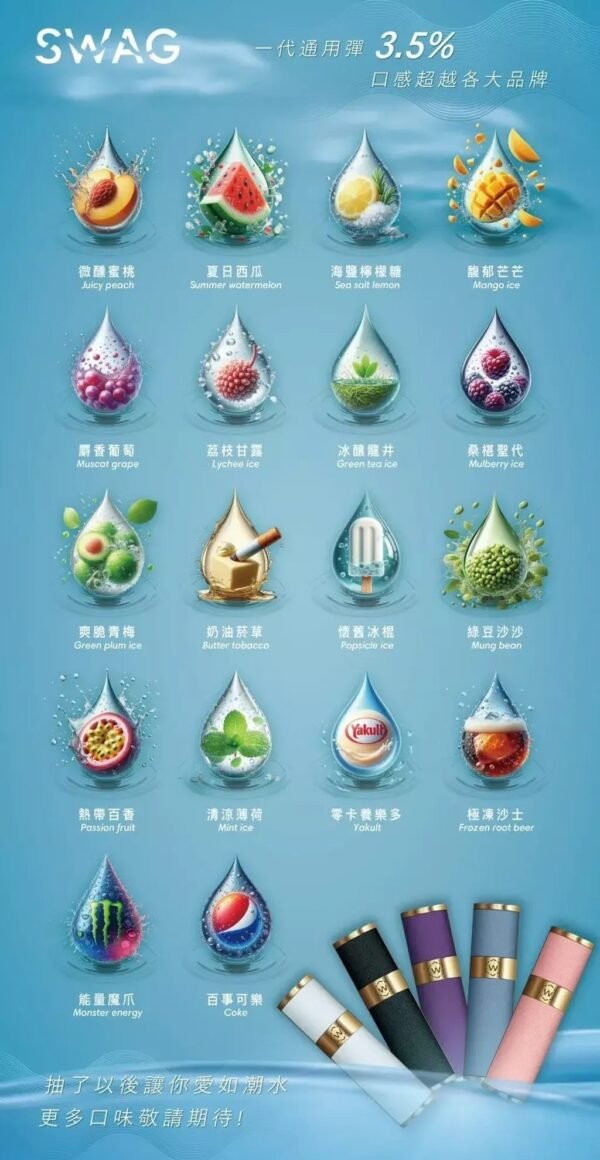 【SWAG煙彈】一盒3顆 | 多種口味 （買五送主機）顏色隨機 適用一代主機｜美滋滋糖果屋
