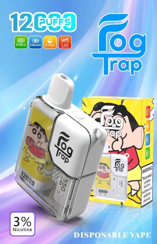 【Fog Trap 拉布布・蠟筆小新】聯名款系列12000口大容量拋棄式電子煙 | 10 款口味 8.5ml｜美滋滋糖果屋