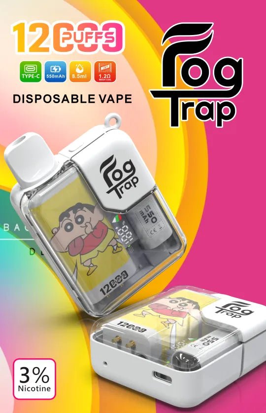 【Fog Trap 拉布布・蠟筆小新】聯名款系列12000口大容量拋棄式電子煙 | 10 款口味 8.5ml｜美滋滋糖果屋